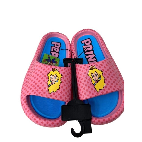 Princess Peach Slides Women's Size 11 Pink Polka Dot Nintendo Ground Up - Picture 4 of 7